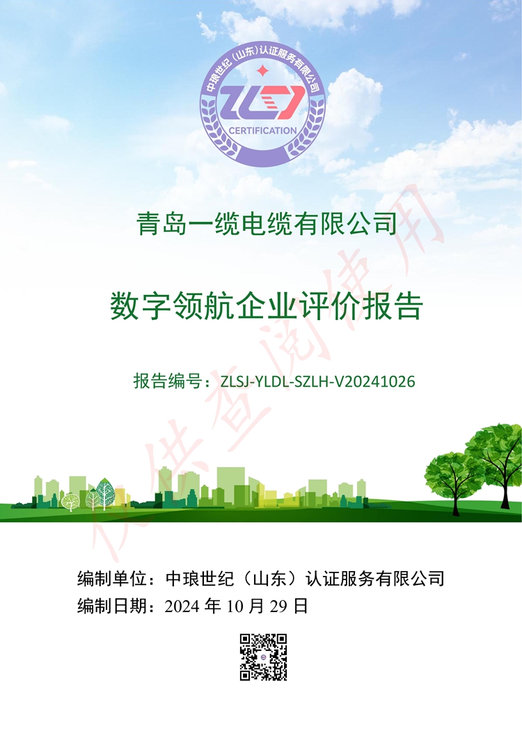 青岛一缆电缆数字领航企业评价报告