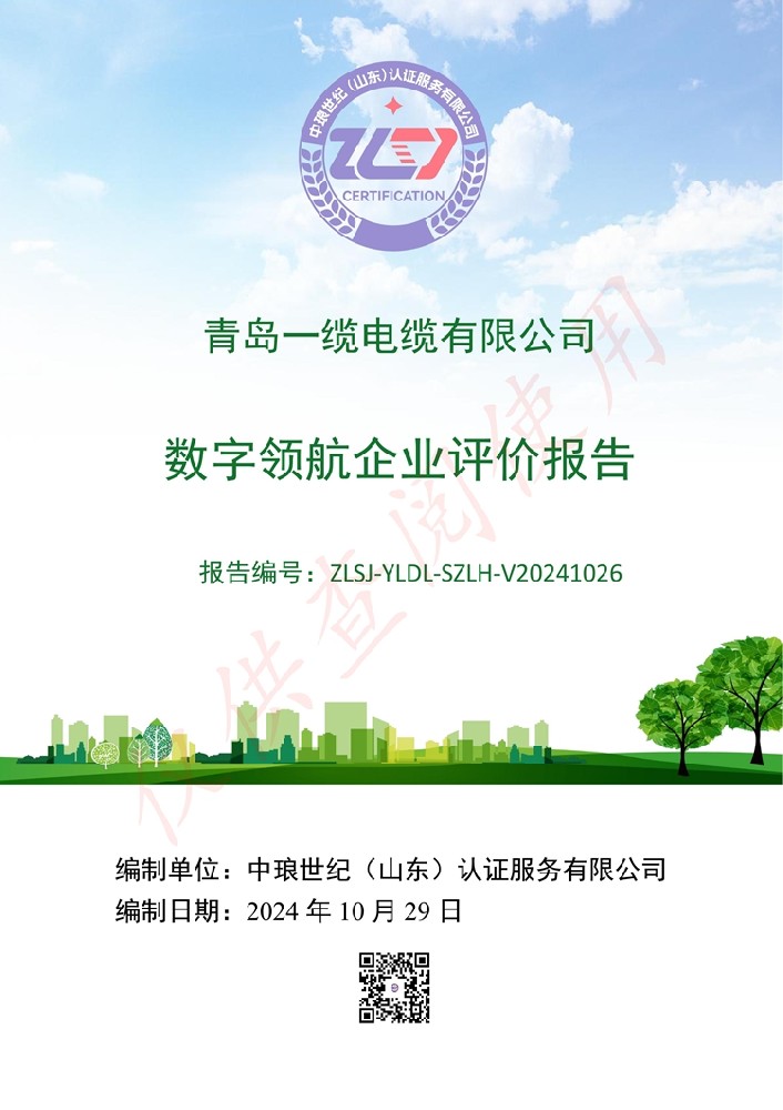 青岛一缆电缆数字领航企业评价报告